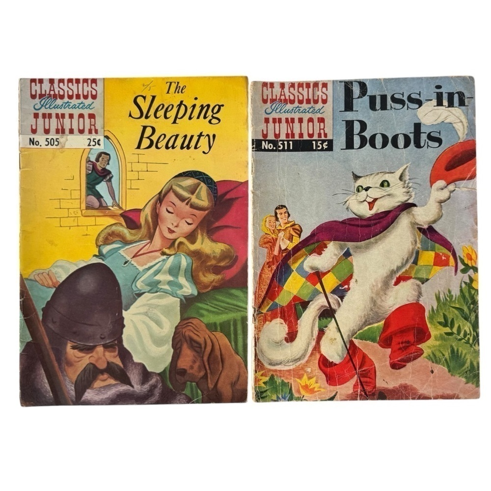 Vintage Classics Illustrated Junior Comic Books Puss-in-Boots Sleeping Beauty